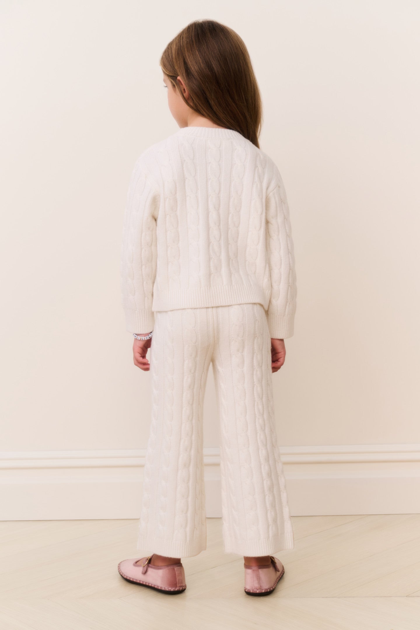 Little Girls Shalley Cable Knit Pants