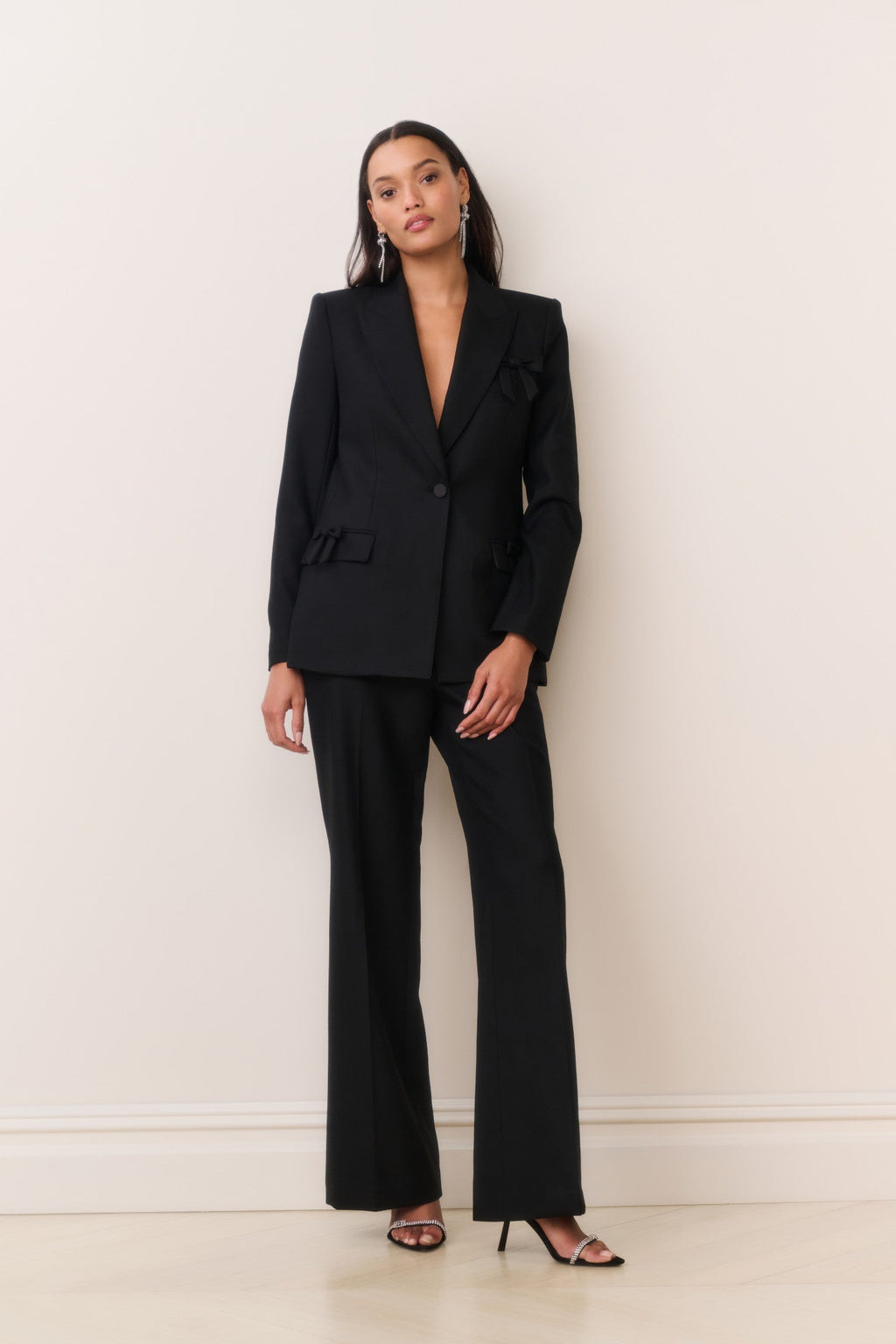 Shayne Wool-Blend Bow-Embellished Blazer