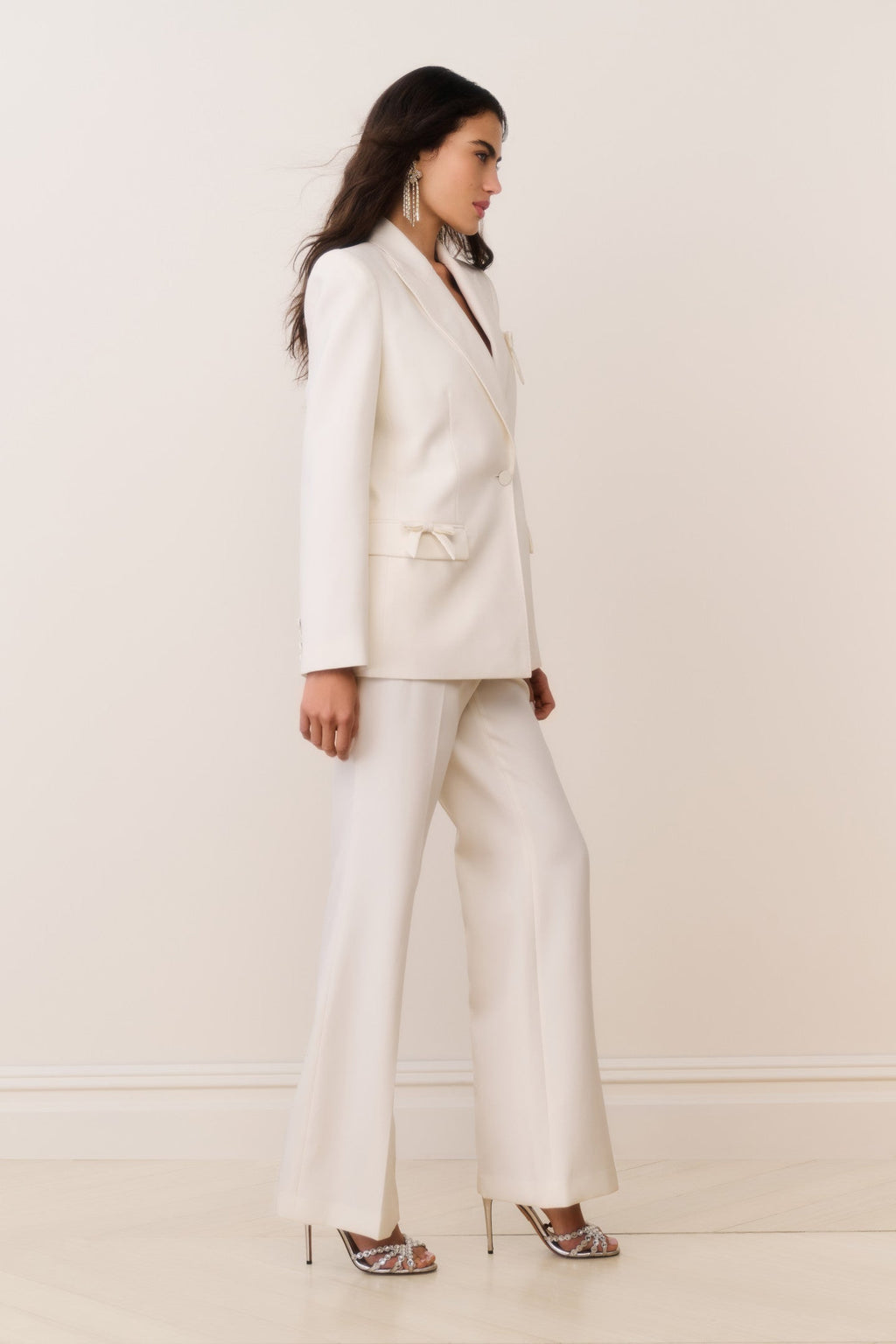 Enly Wool-Blend Wide Leg Pant - CREAM