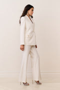 Shayne Wool-Blend Bow-Embellished Blazer - CREAM