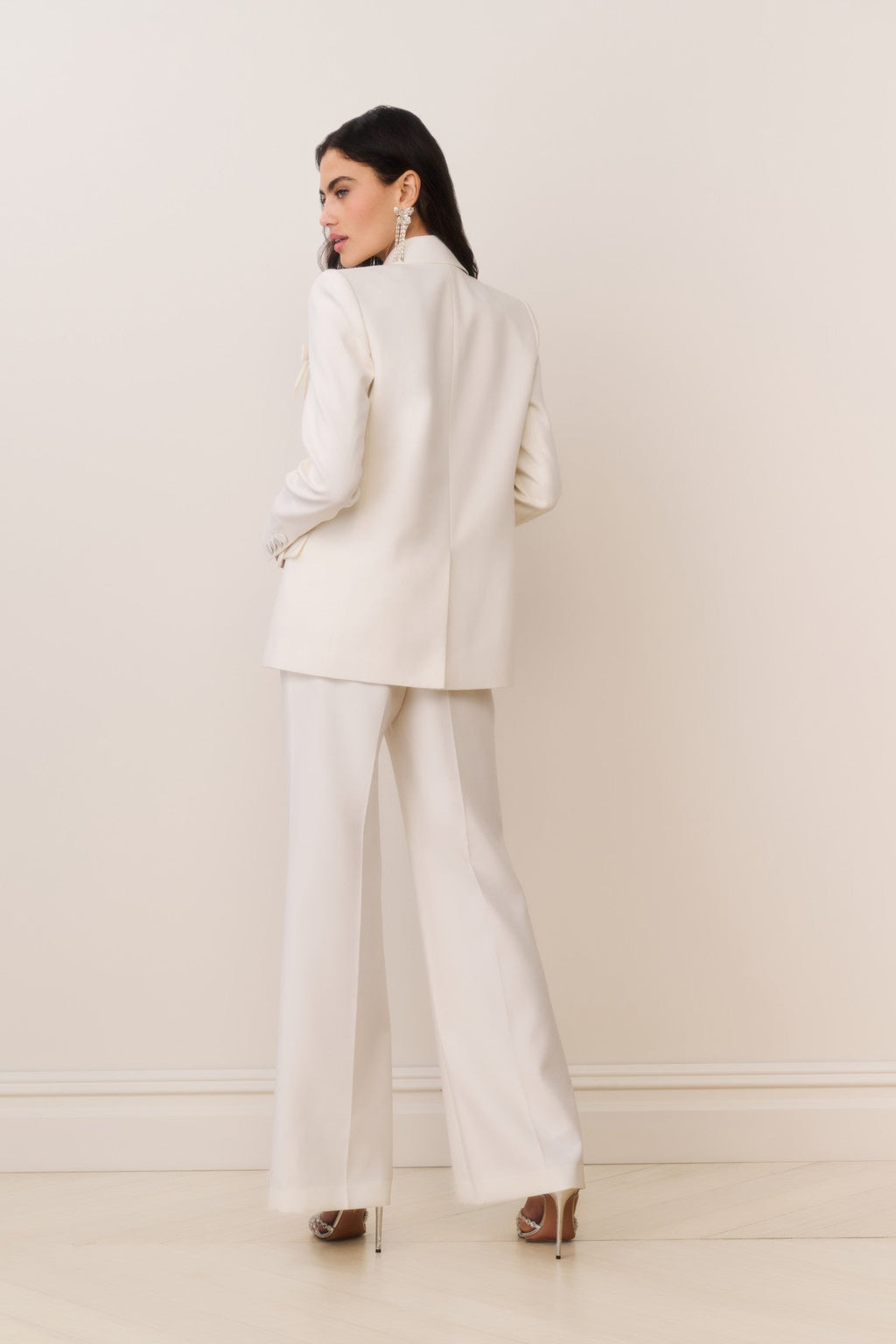 Shayne Wool-Blend Bow-Embellished Blazer - CREAM