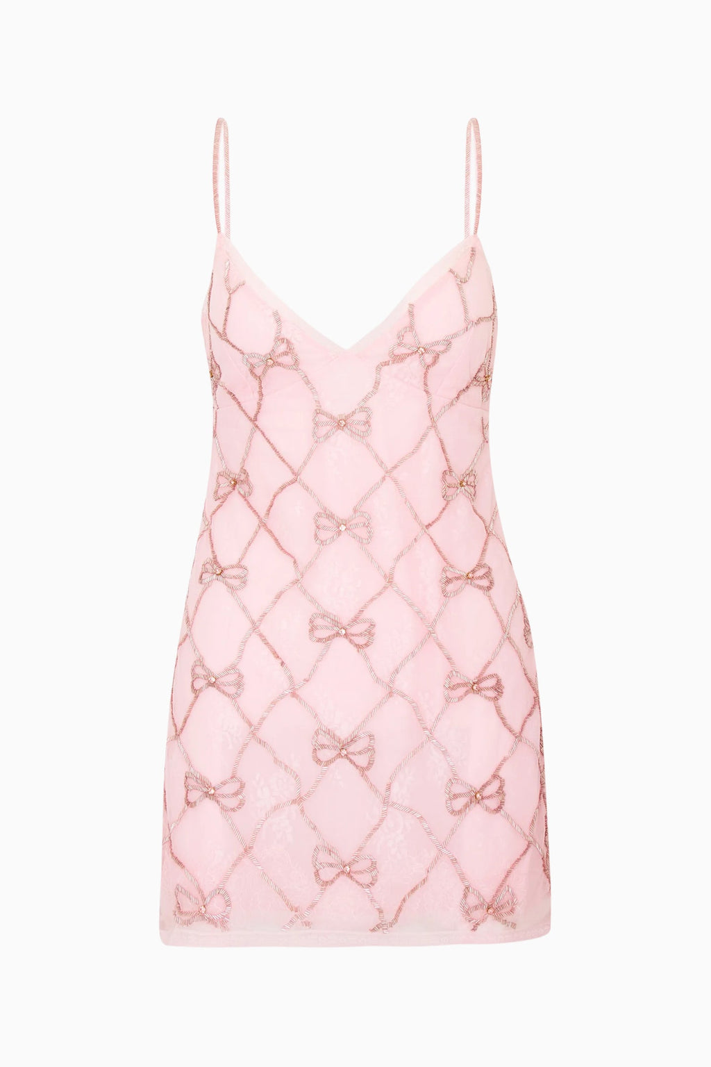 Shella Beaded Bow Mini Dress
