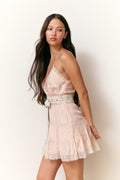 Sibelle Silk Ribbon Mini Dress - FRENCH ROSE