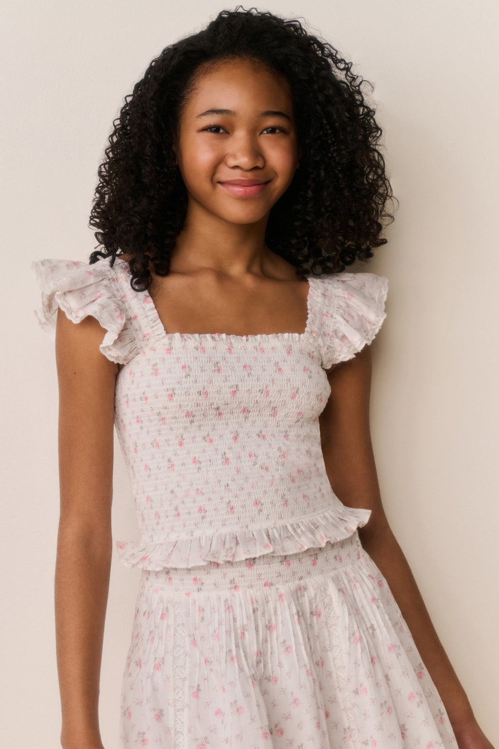 Tween Jeanna Floral Cotton Top