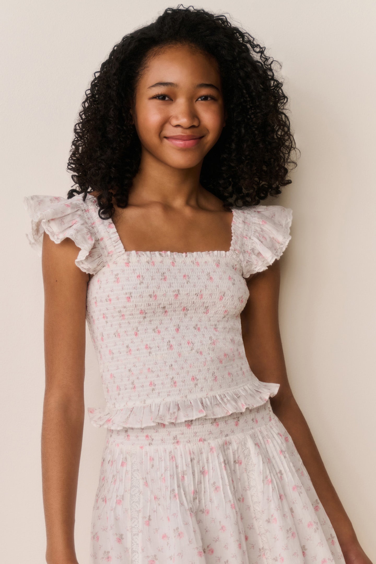 Tween Jeanna Floral Cotton Top