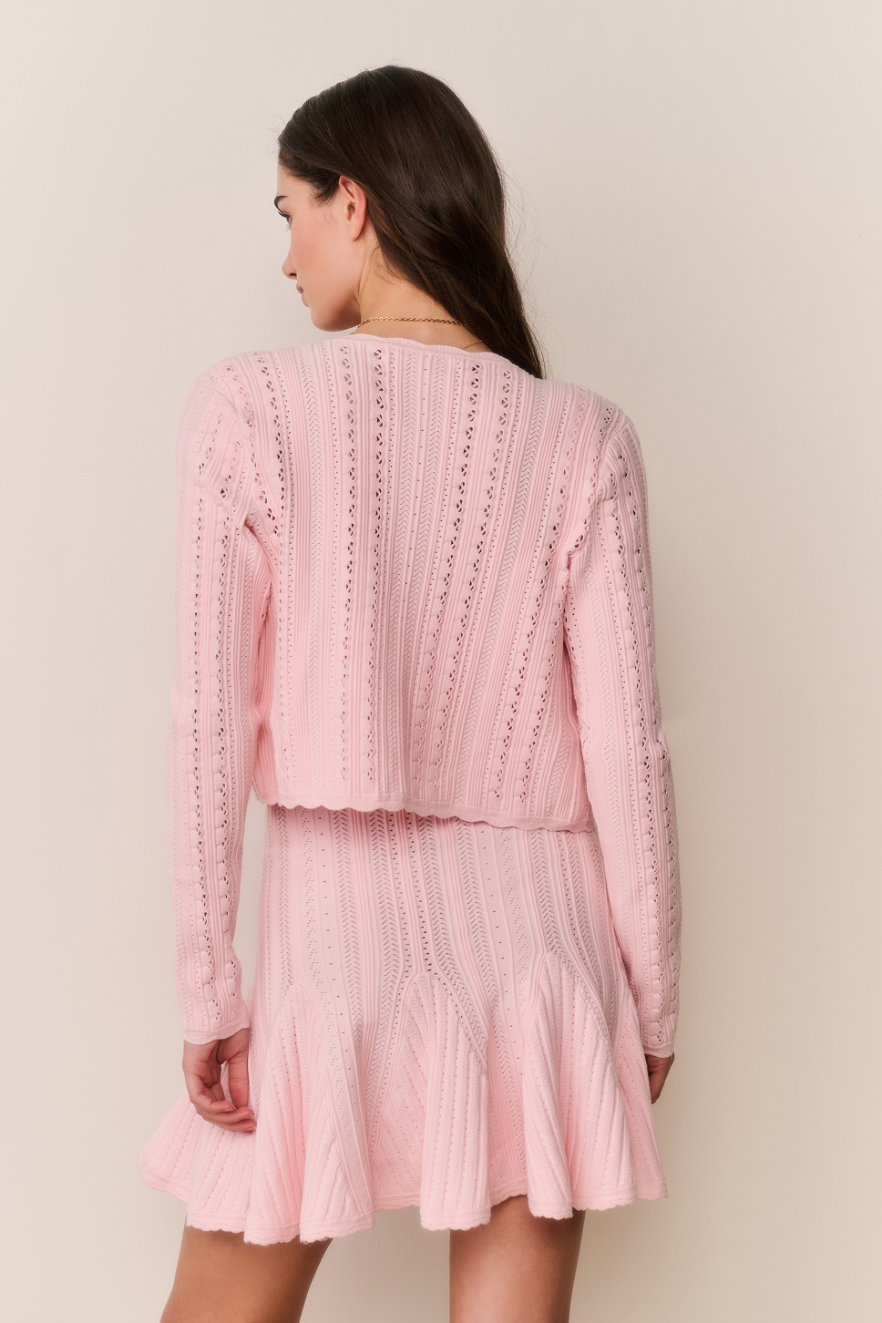 Peridot Stretch Pointelle Cardigan