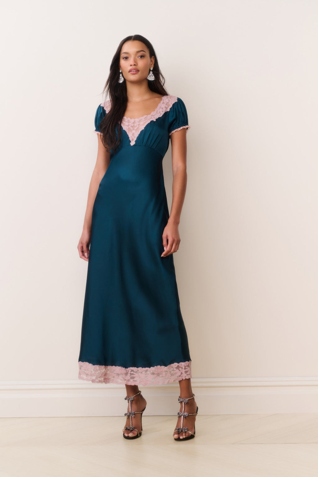 Taylis Satin Lace Maxi Dress