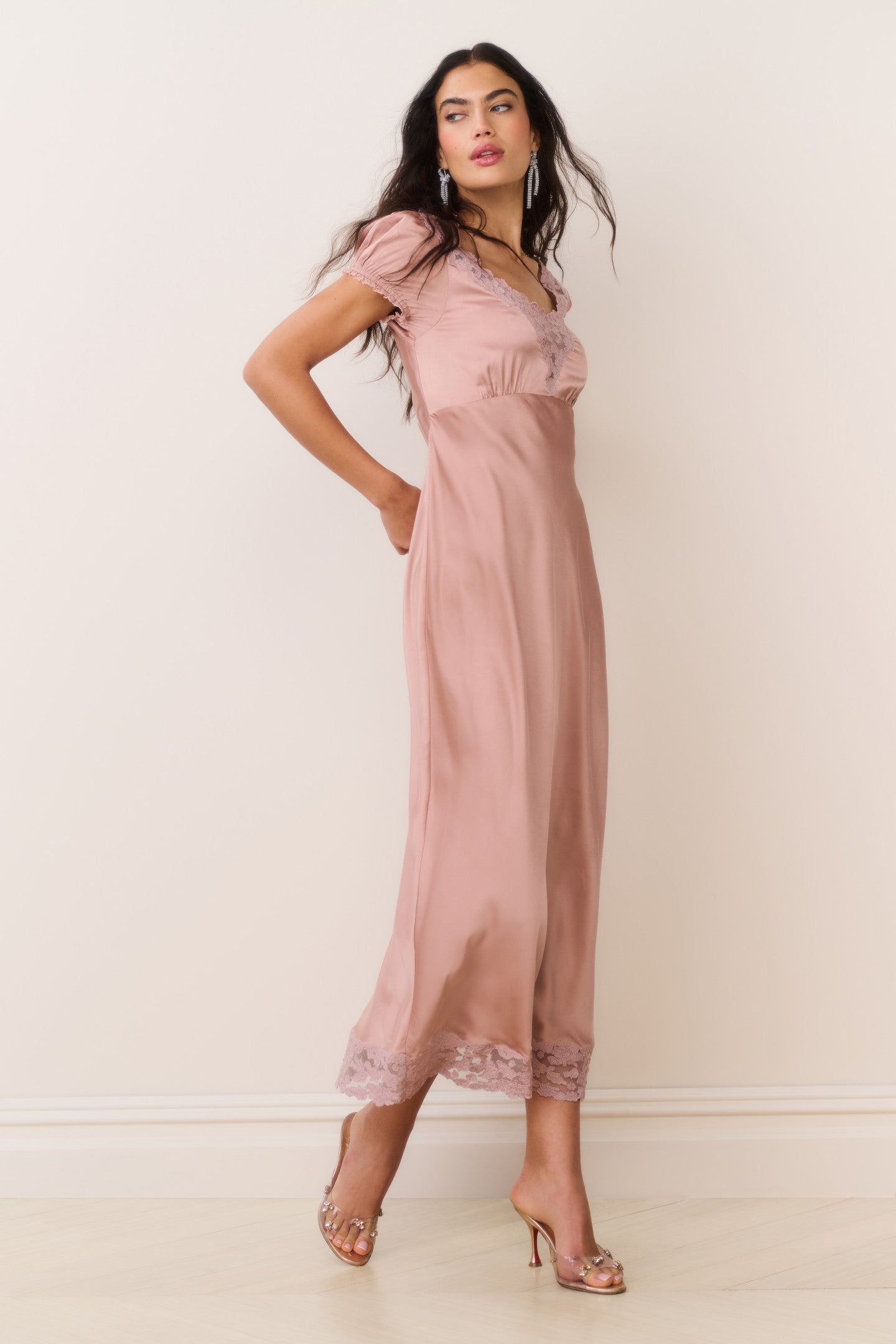 Taylis Satin Lace Maxi Dress