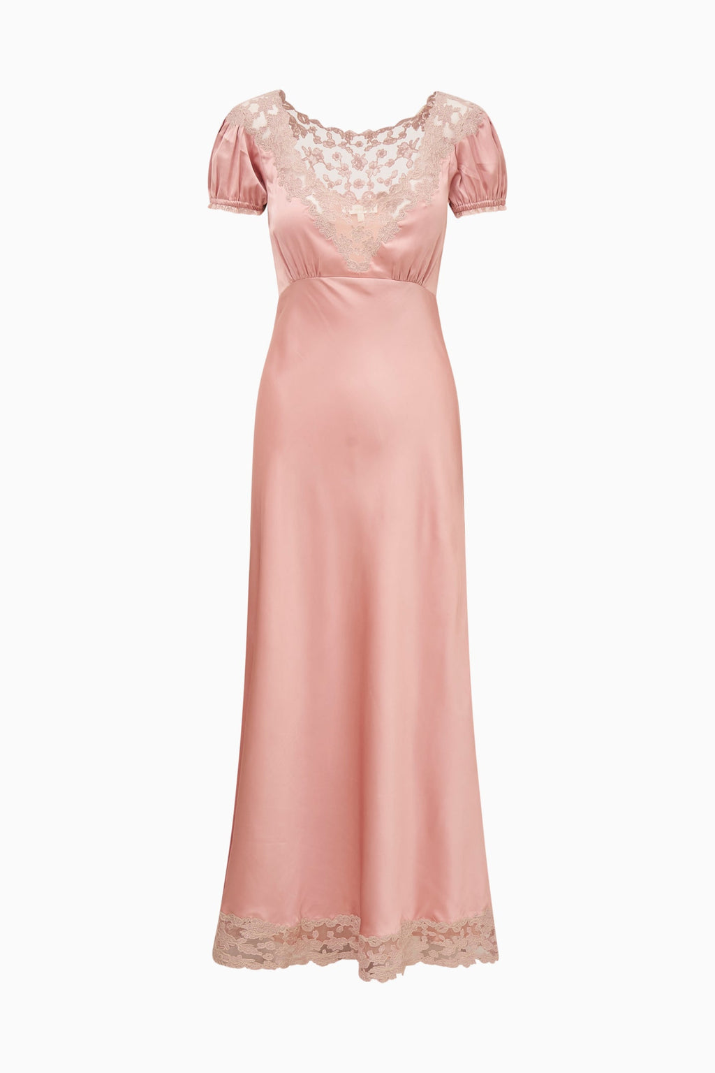 Taylis Satin Lace Maxi Dress - PINK NUDE