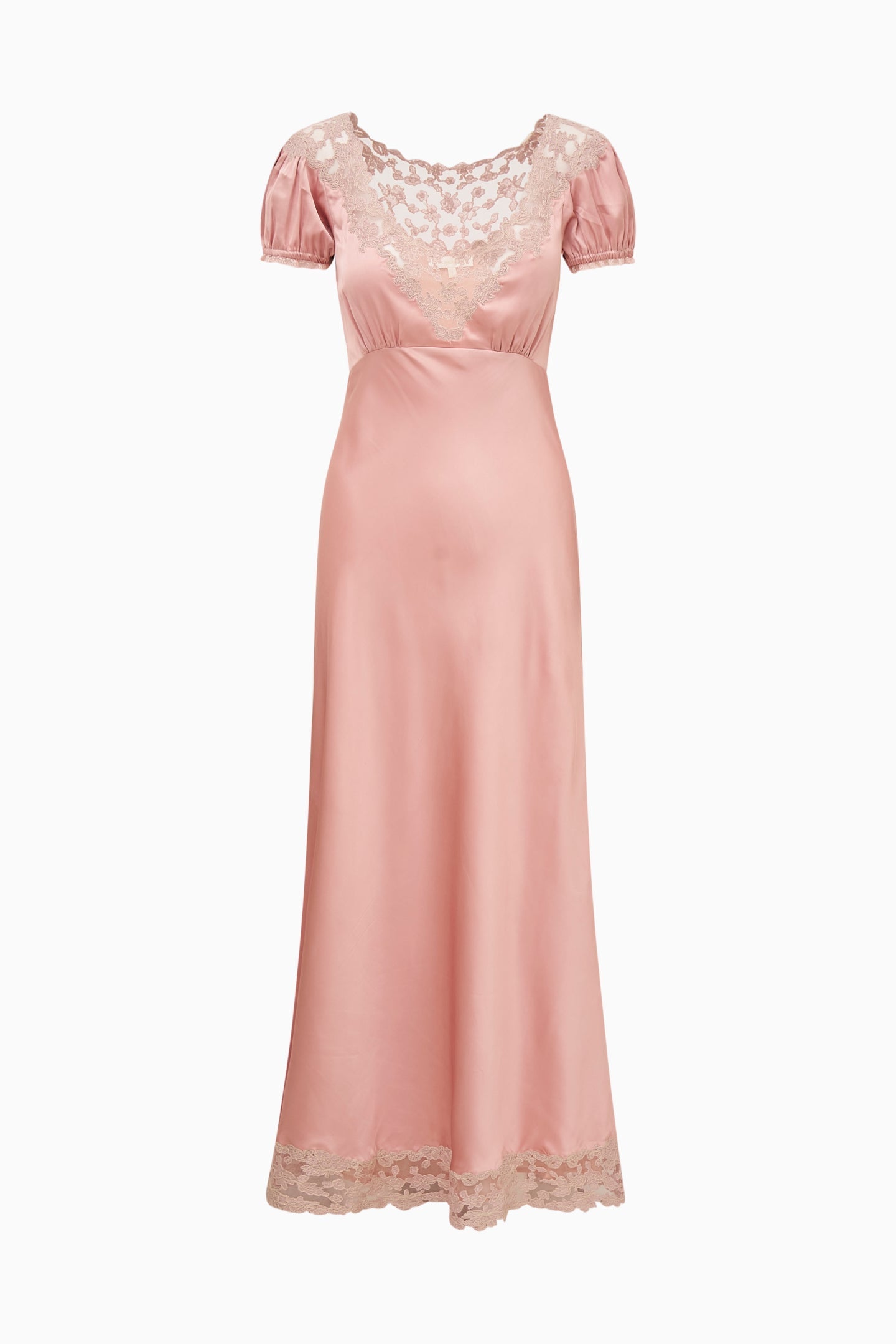Taylis Satin Lace Maxi Dress - PINK NUDE