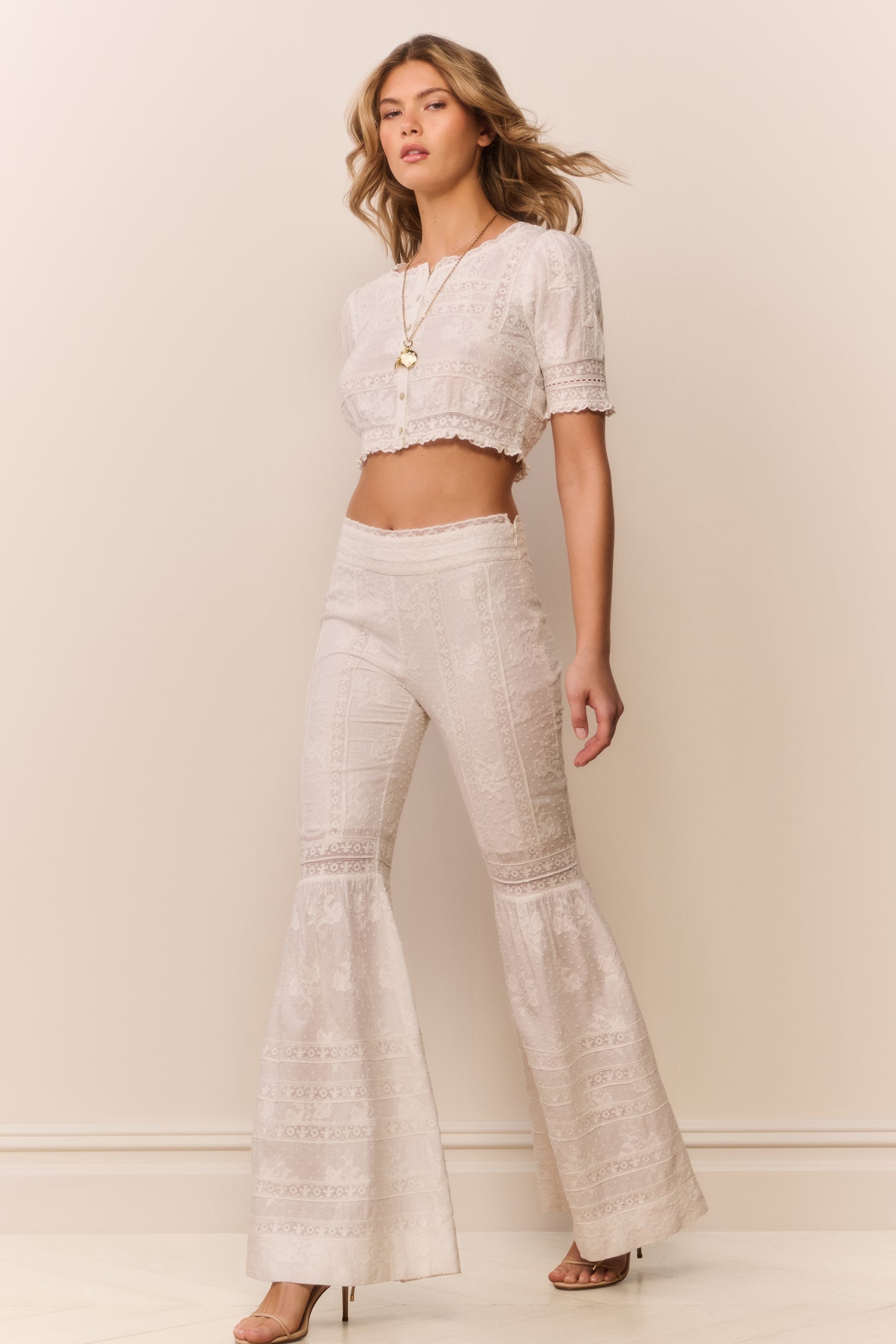 Tevla Cotton Victorian Bell Bottom Pant