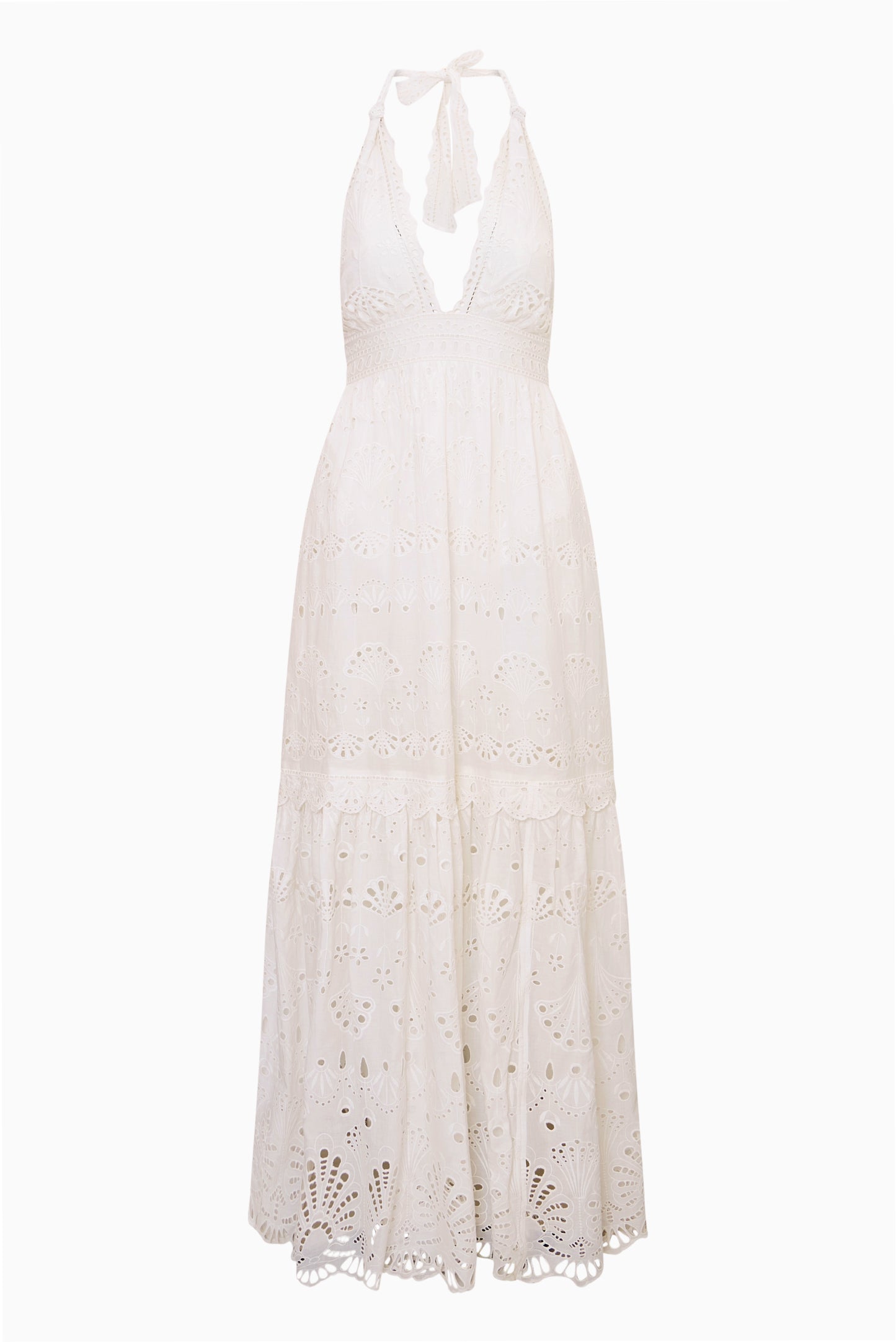 Trix Eyelet Halter Maxi Dress