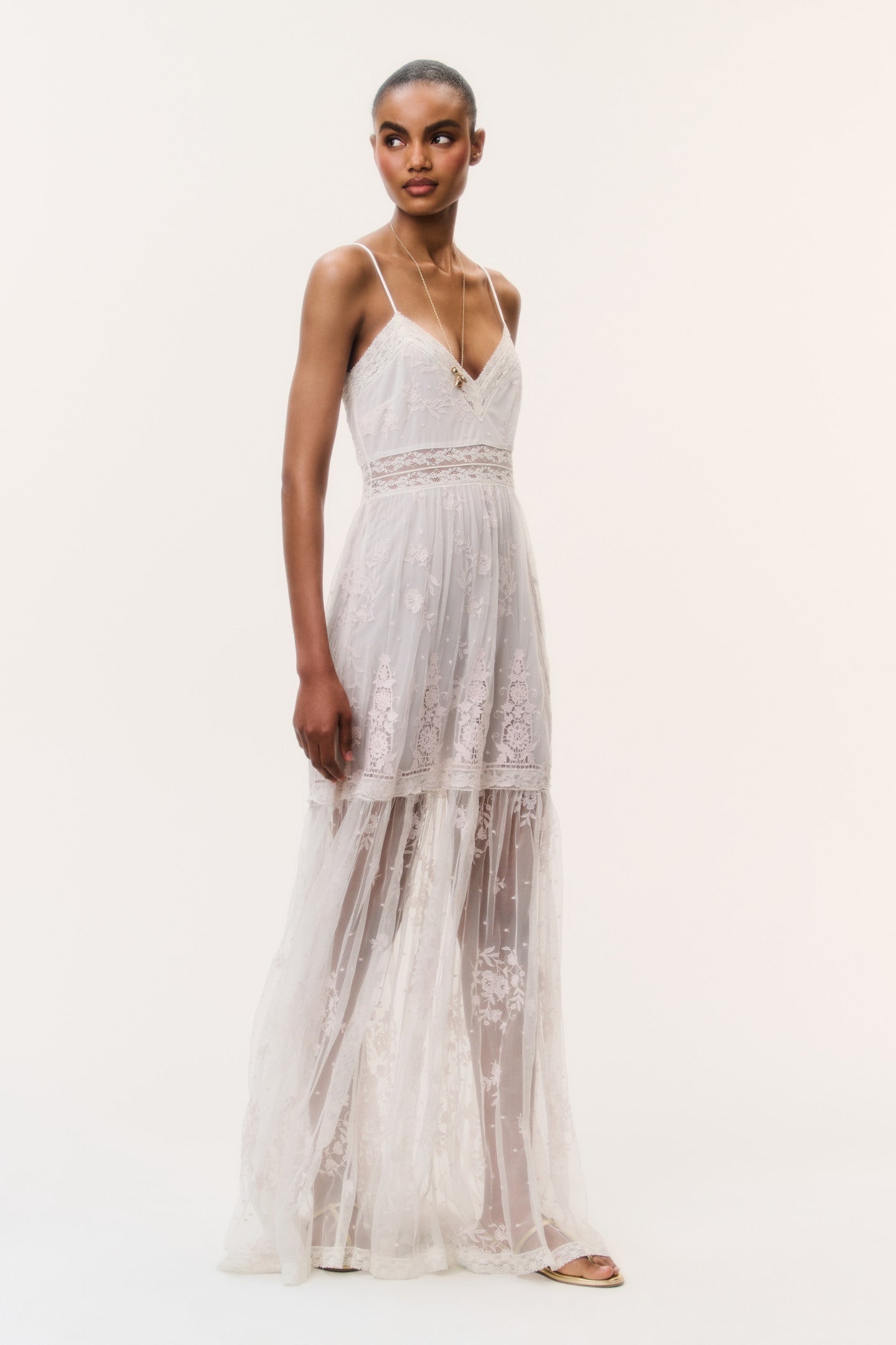 Valmy Embroidered Tulle Maxi Dress