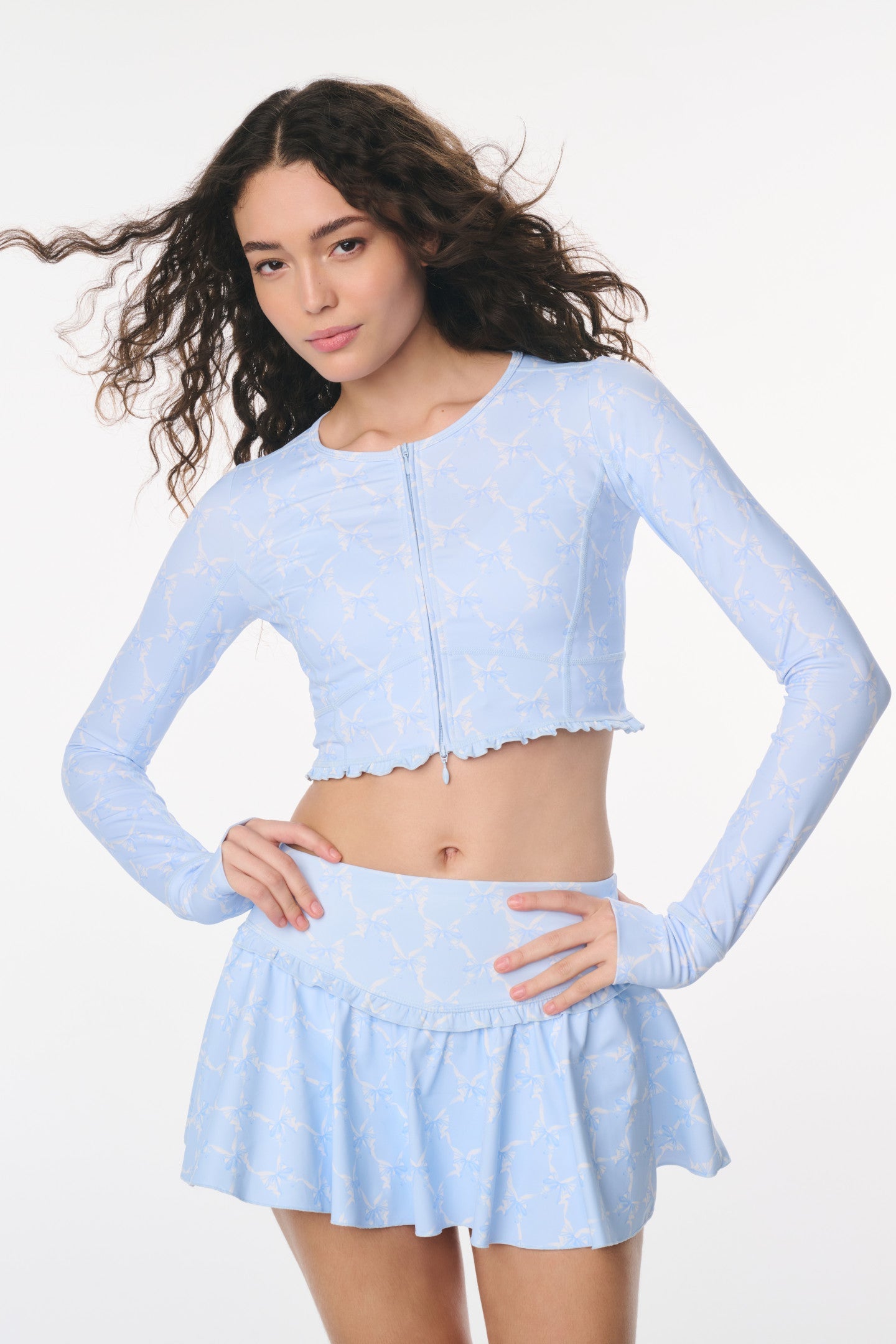 Vanina Bow Print Mini Active Skort