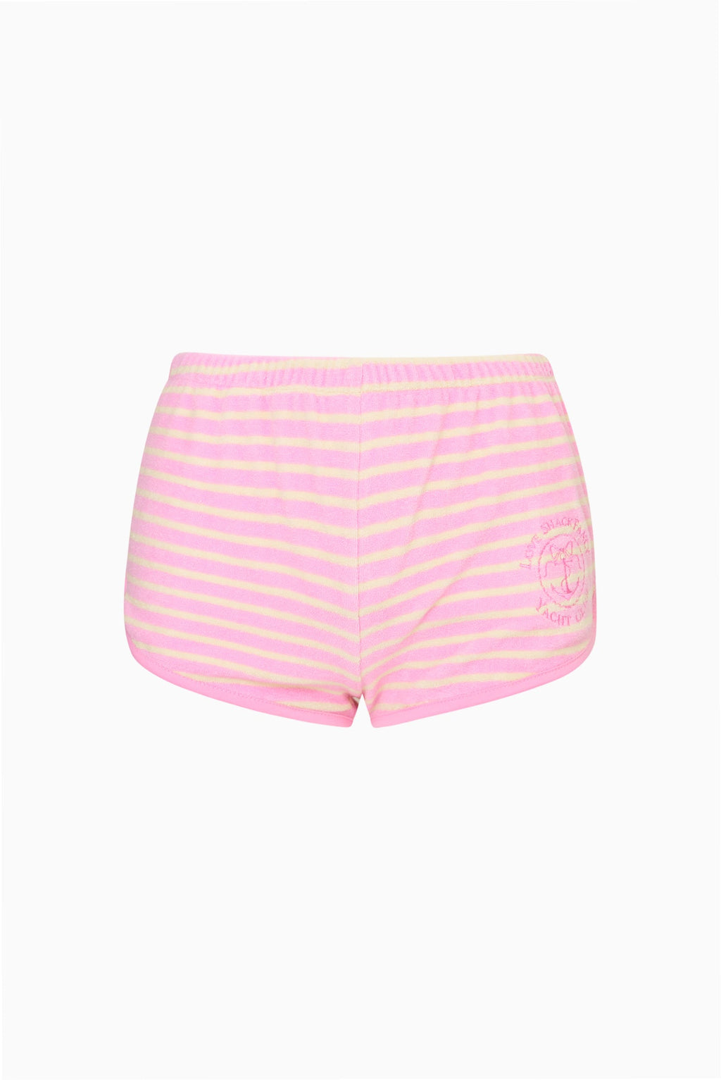 Veluna Terry Stripe Mini Shorts