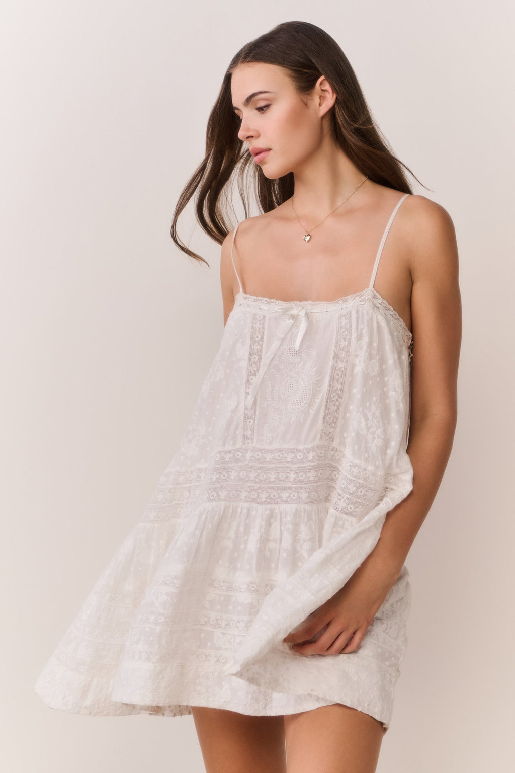 Vionett Cotton Victorian Mini Dress