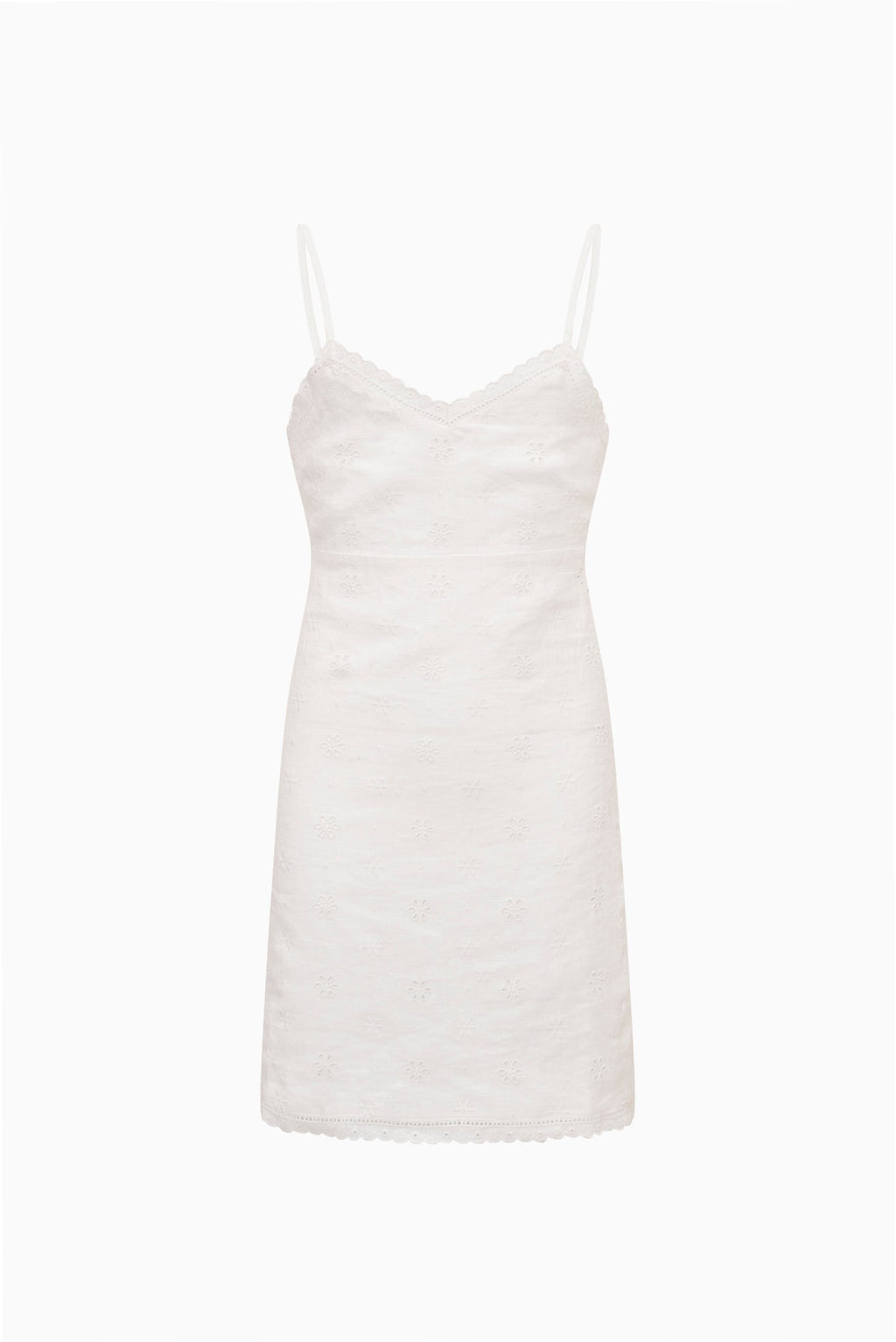 Tween Eyelet Linen Virelai Dress