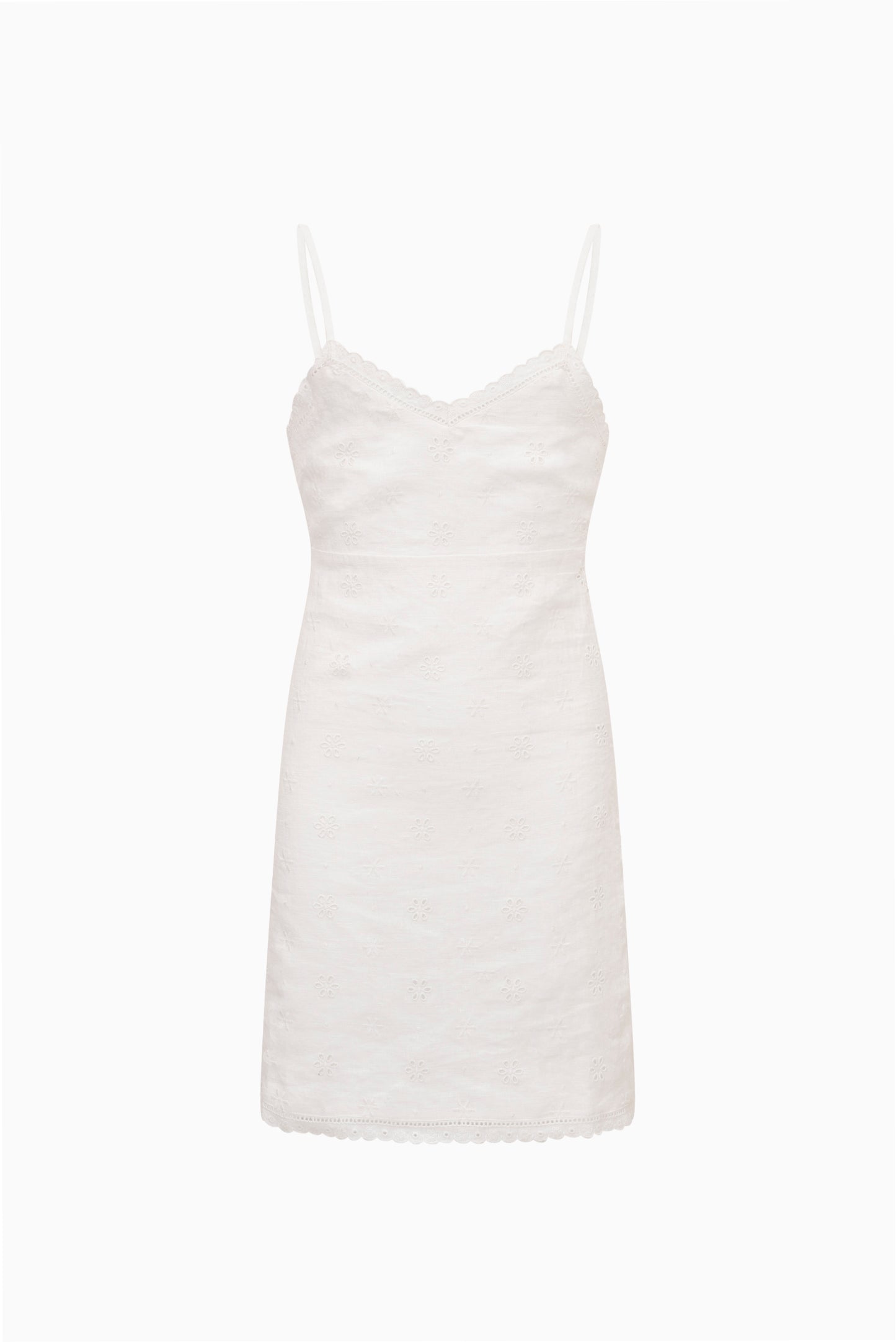 Tween Eyelet Linen Virelai Dress