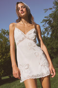 Cori Crepe Lace Bow Mini Dress