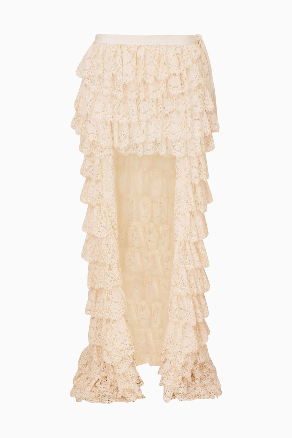 Camilia Lace Ruffle High-Low Skirt
