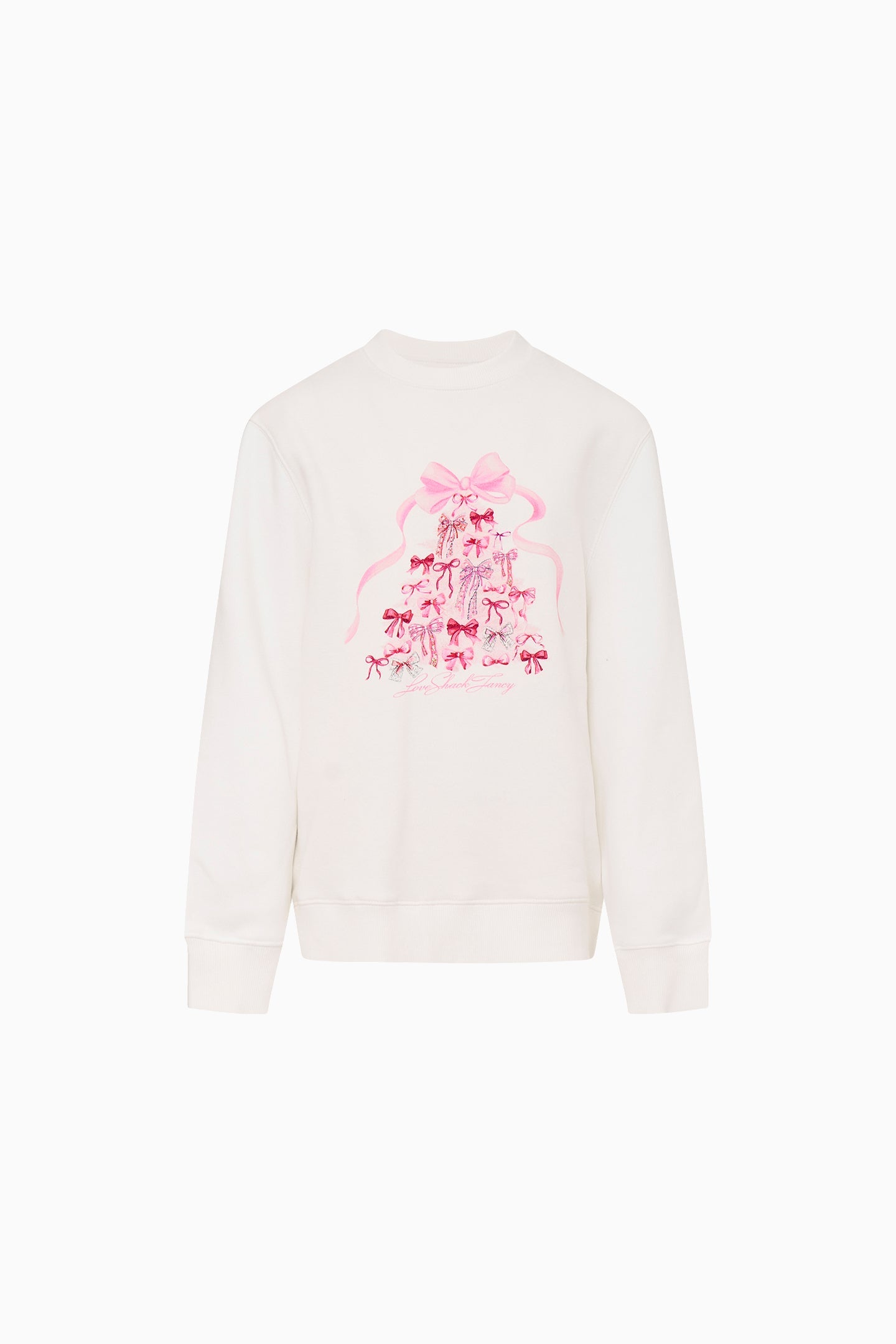 Little Girls Merrily Christmas Bow Fleece Pullover