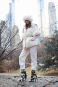 LoveShackFancy x MAX&MOI Robin Wool-Cashmere Jogger - WHITE