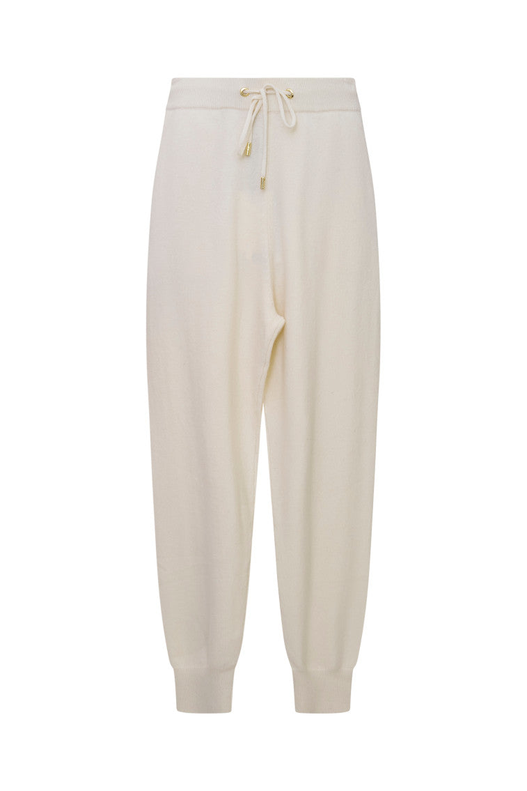 LoveShackFancy x MAX&MOI Robin Wool-Cashmere Jogger - WHITE